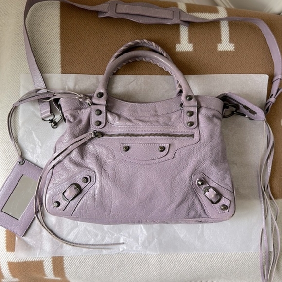 Balenciaga Handbags - BALENCIAGA City glycine Lavender Purple Leather Handbag
